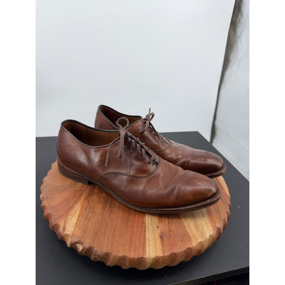 Allen Edmonds Carlyle Oxford Shoes Mens 9.5 D Brown Leather Plain Toe 8833